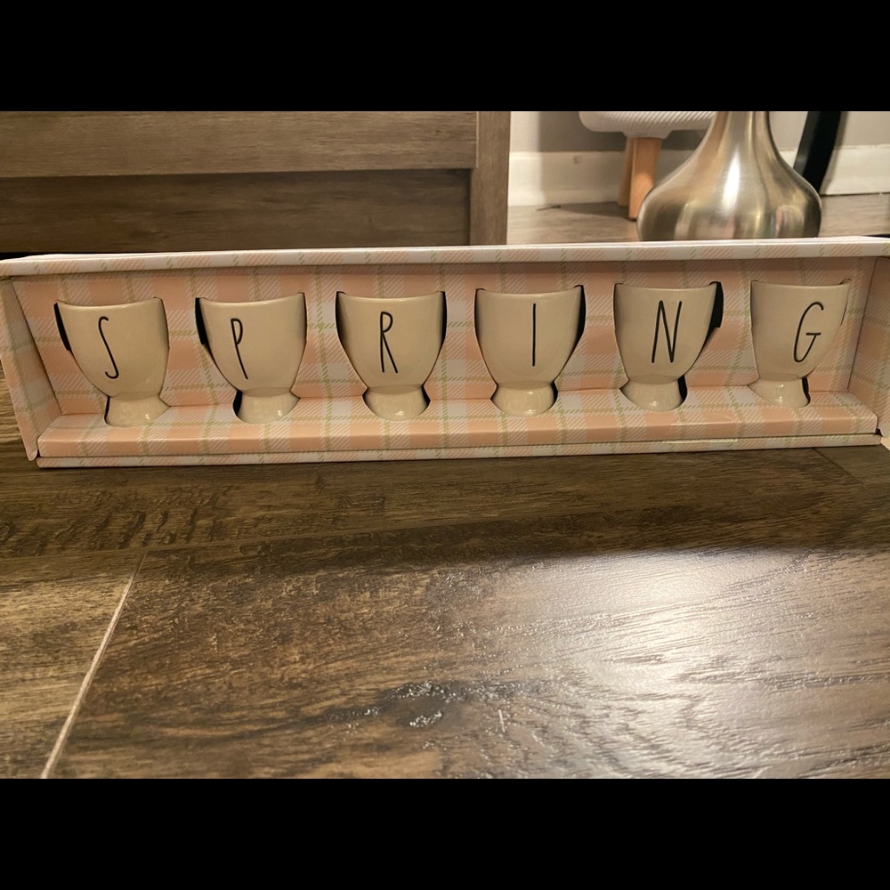 Rae Dunn spring egg holder decoration